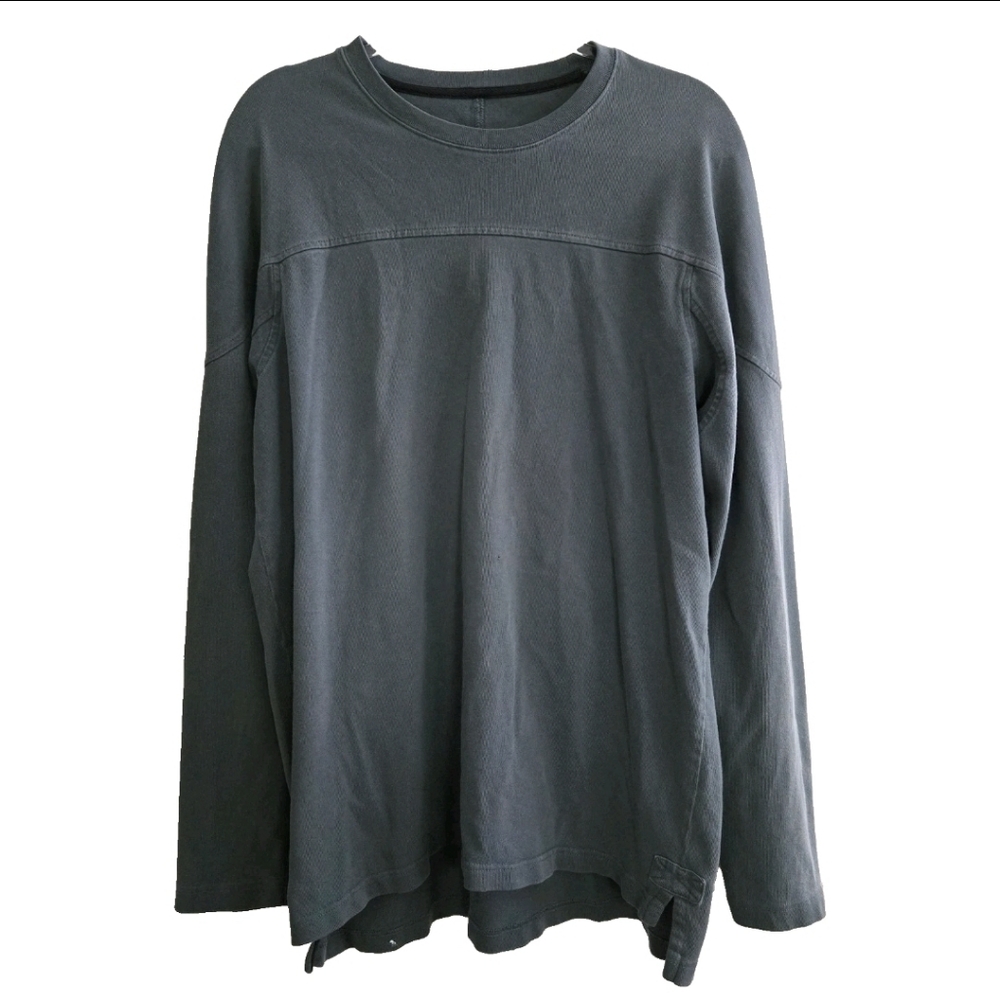 Duluth Trading Co Mens Long Sleeve Cotton T-shirt Size L Heavy Knit Green